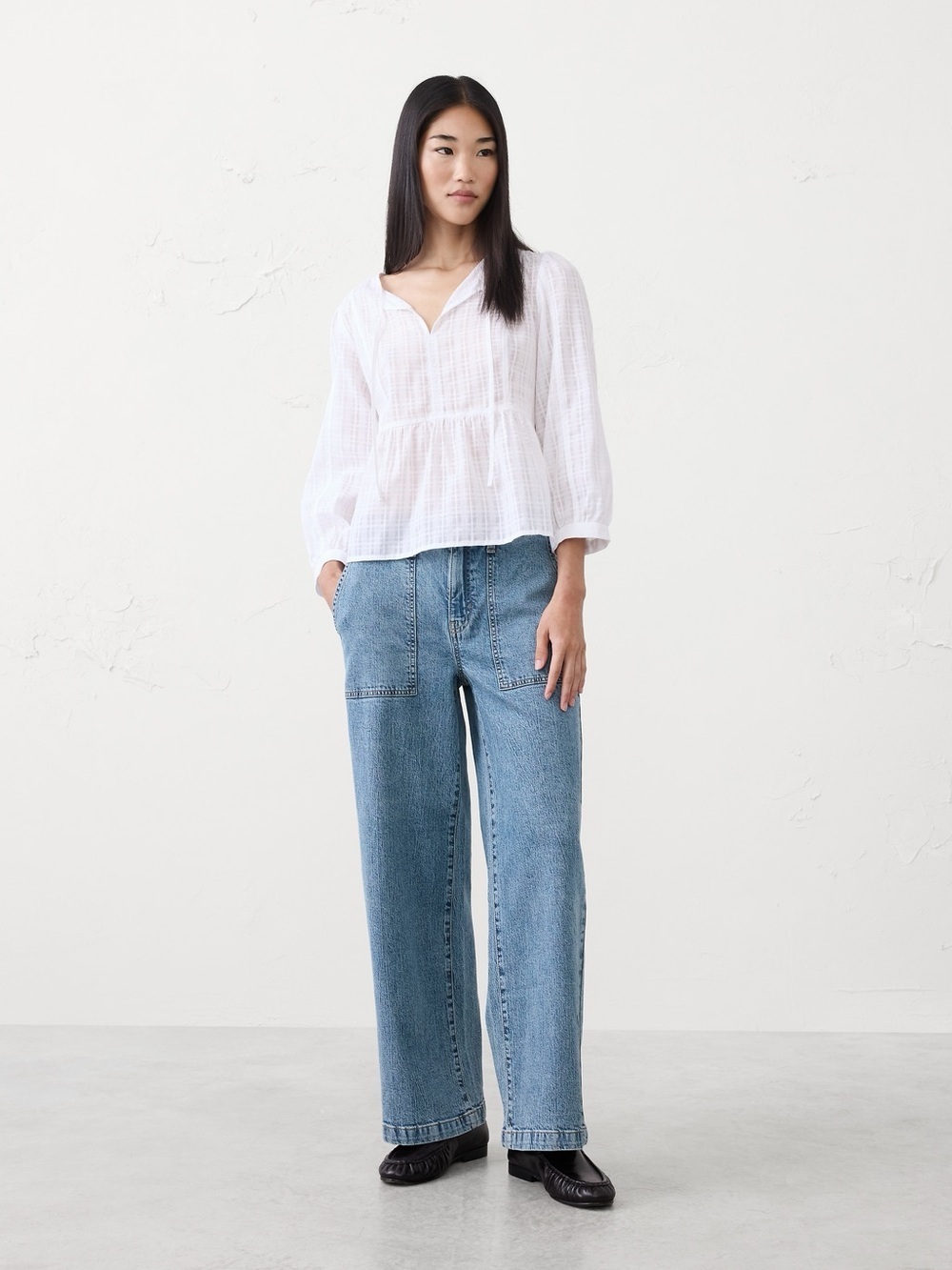 Banana Republic Jeans Womens 29 8 Wide Leg High Rise Utility